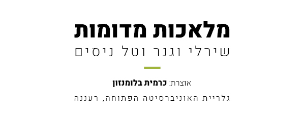 מלאכות מדומות, שירלי וגנר וטל ניסים - אוצרת כרמית בלומנזון